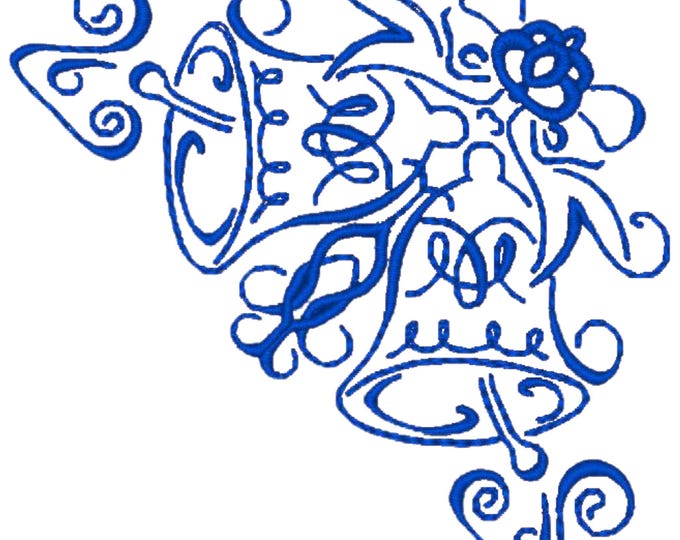 Art Deco Bell Corners  ( 10 Machine Embroidery Designs by ATW) 4X4 Hoop