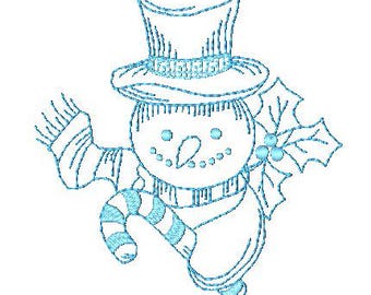 Holiday-Snowmen-In-Blue ( 10 Machine Embroidery Designs from ATW ) [4x4] Hoop