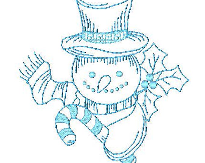 Holiday-Snowmen-In-Blue ( 10 Machine Embroidery Designs from ATW ) [4x4] Hoop