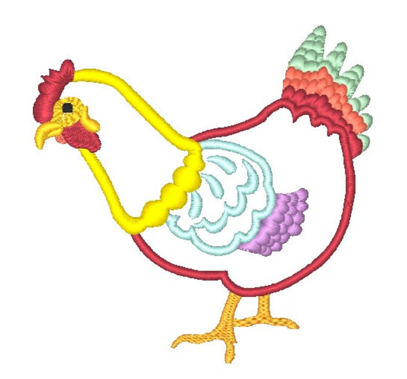 Applique Eccentric Hens Machine Embroidery Designs Etsy