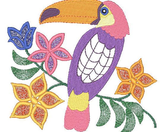 Lacey-Toucans  5 X 7  ( 10 Machine Embroidery Designs from ATW )