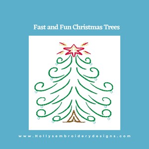 Fast and Fun Christmas Trees - 10 Unique Designs for 4x4 Hoops by Holly&#39;s Embroidery Designs