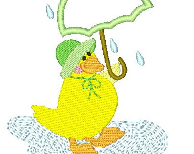 Rainy Day Ducks Applique  Machine Embroidery Designs