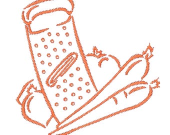 Outline Kitchen Things   10 Machine Embroidery Designs 4X4 Hoop Instant Download