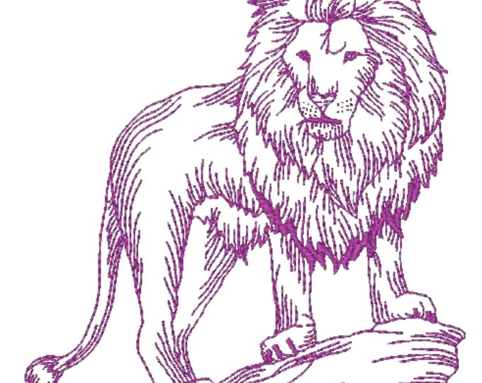 African Felines Redwork  ( 7  Machine Embroidery Designs by ATW) 5X7 Hoop