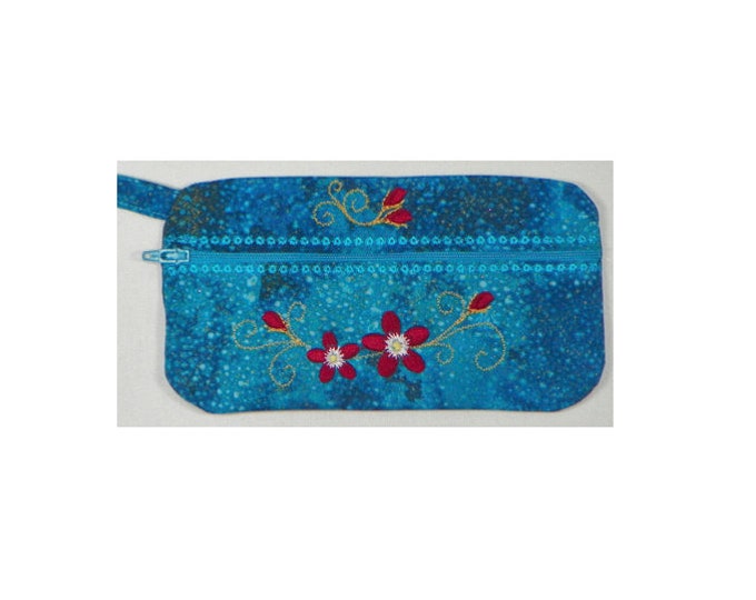 In-The-Hoop Horizontal Zipper Pouch Machine Embroidery Project for 6x10 Hoop