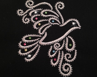 Doves Flight Crystal/Rhinestone ( 10 Machine Embroidery Designsby ATW) for 4x4 Hoop