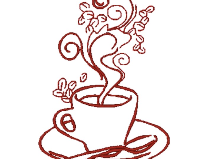 Decorative Coffee   ( 10 Machine Embroidery Designs by ATW)  4X4 Hoop