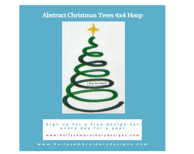 Abstract Christmas Trees Embroidery Set - Festive Holiday Designs, 4x4 Hoop, Instant Download Machine Embroidery Designs