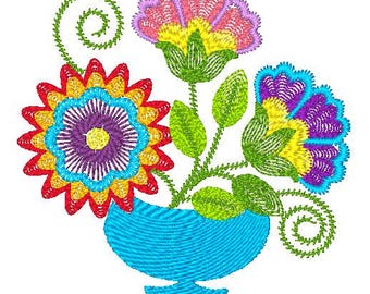 Jacobean-Floral-Vases  ( 10 Machine Embroidery Designs from ATW )