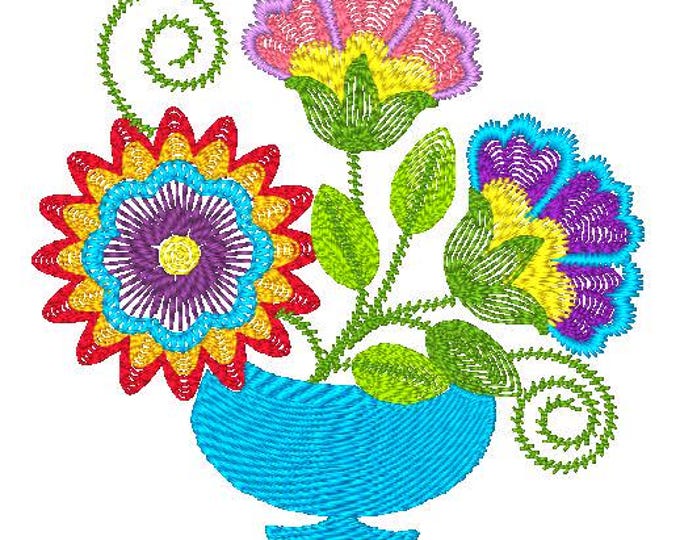 Jacobean-Floral-Vases  ( 10 Machine Embroidery Designs from ATW )