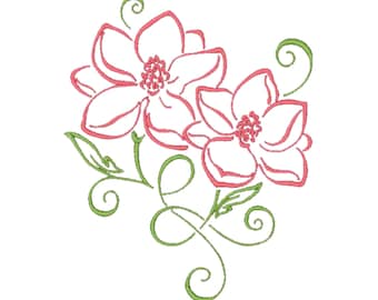 Art Deco Magnolias 5x7   ( 10 Machine Embroidery Designs)