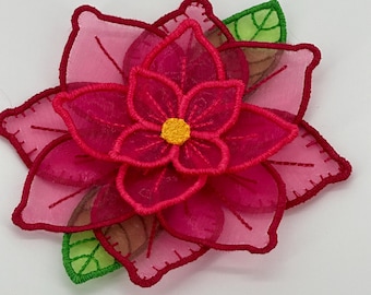 Free Standling Applique 3D Flower Project #387 ( Machine Embroidery Design from ATW )