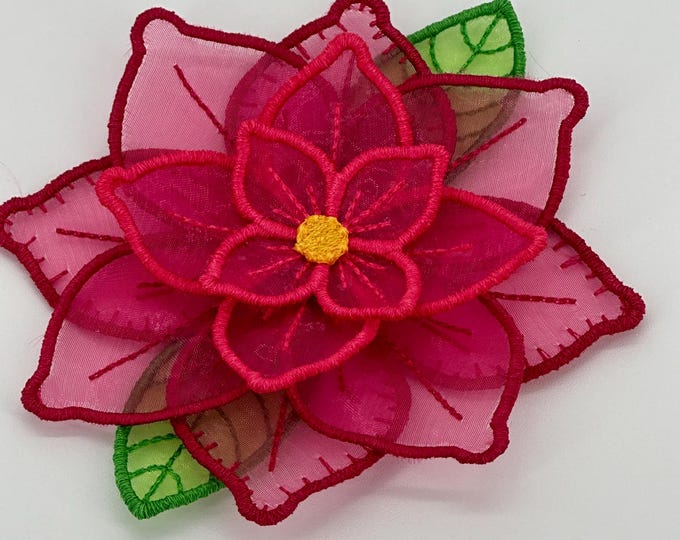 Free Standling Applique 3D Flower Project #387 ( Machine Embroidery Design from ATW )