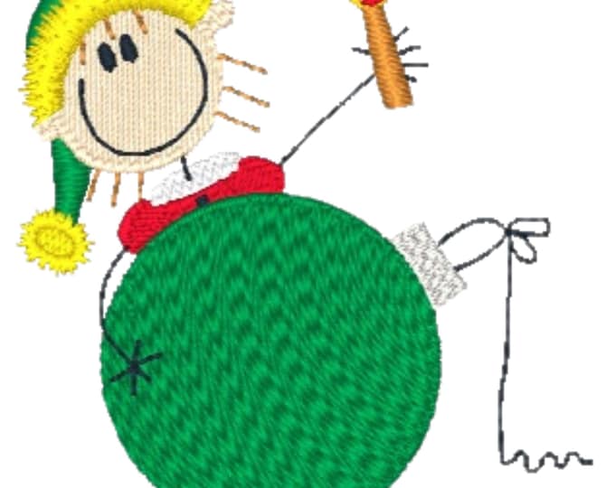 A Kids View Ornament Elves ( 7 Machine Embroidery Designs by ATW) 4X4 Hoop