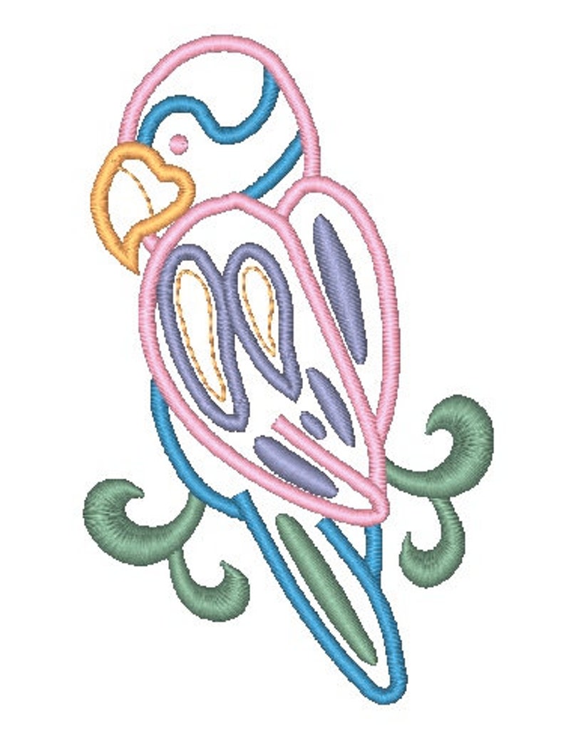 Tropical Bird Applique Machine Embroidery Designs image 3