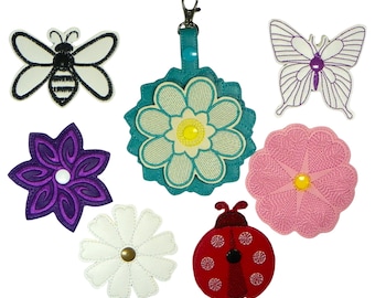 Llaveros de vinilo ITH con 10 diseños de bordado a máquina para aros de 4x4 y 5x7 pulgadas (descarga digital).