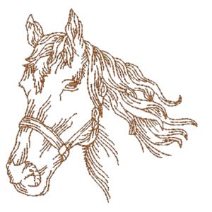 Redwork Horses ( 10 Machine Embroidery Designs by ATW) Both 4X4 and 5X7 Hoop