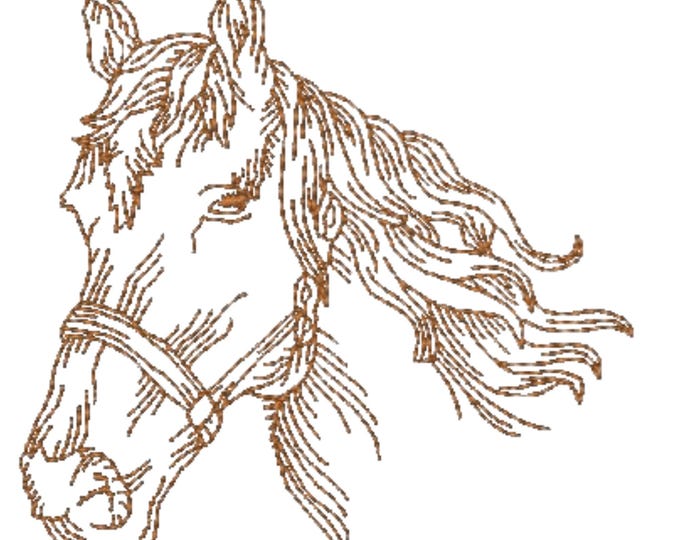 Redwork Horses ( 10 Machine Embroidery Designs by ATW) Both 4X4 and 5X7 Hoop