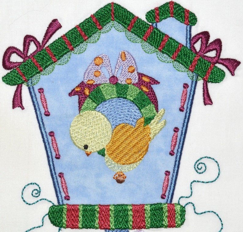 Country Birdhouses Applique Machine Embroidery Designs image 1