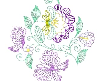 Ripple Summer Flowers   10 Machine Embroidery Designs   4Xe hoop Digital Download
