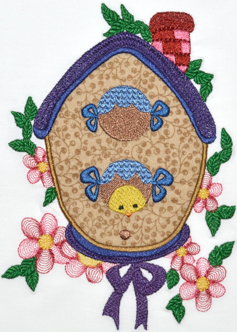 Country Birdhouses Applique Machine Embroidery Designs image 2