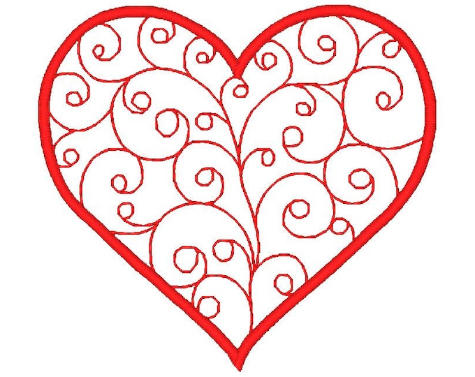 Decorated Hearts Machine Embroidery Designs