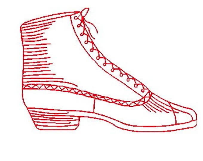 Redwork Shoes Machine Embroidery Designs