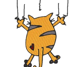 Funky Fat Cats  ( 7 Machine Embroidery Designs by ATW)   4X4 Hoop