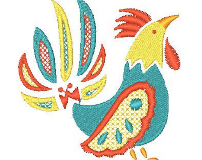 Rooty Roosters  ( 10 Machine Embroidery Designs from ATW ) Decorative Farm Birds 4X4 Hoop