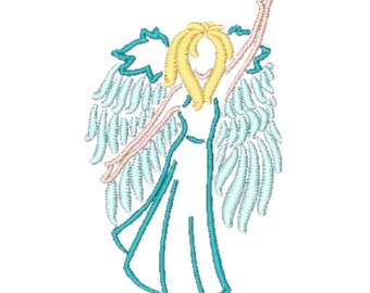 Angel Outline - 10 Machine Embroidery Designs: Redwork & Satin (4x4 Hoop) (Digital Download)