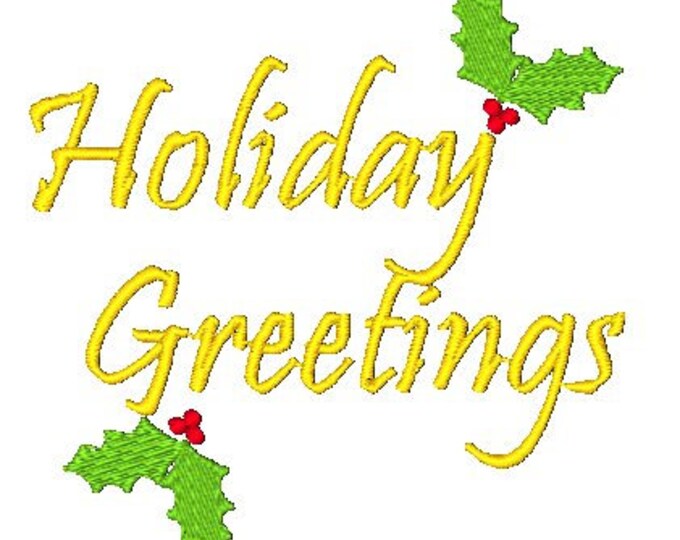 Holiday Greetings  Machine Embroidery Designs