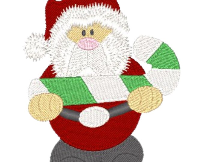 Chubby Santas ( 8 Machine Embroidery Designs from ATW )  4X4 Hoop