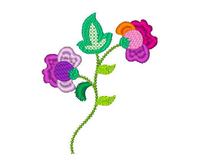 Jacobean Patchwork Flowers  Machine Embroidery Designs