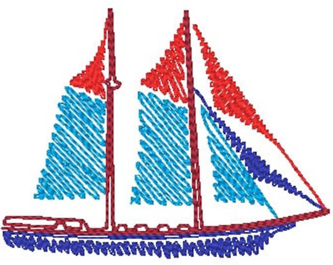 Swing Style Sailboats  Machine Embroidery Designs