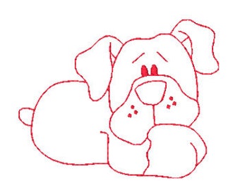 Redwork Rottweilers Machine Embroidery Designs