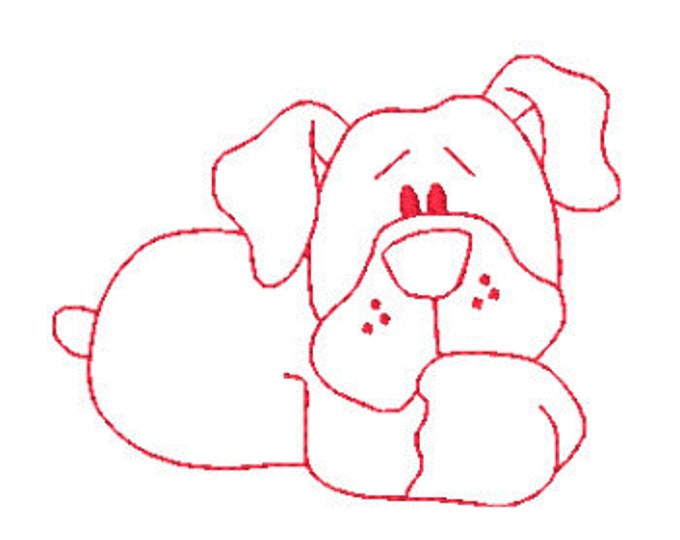 Redwork Rottweilers Machine Embroidery Designs
