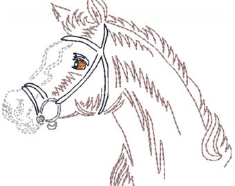 Zig Zag Horses | 10 Embroidery Designs | 5X7 Hoop | Equestrian Collection | Instant Download