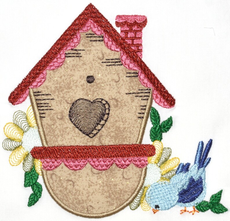 Country Birdhouses Applique Machine Embroidery Designs image 8