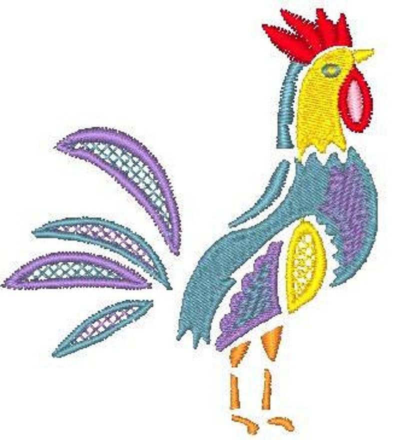Rooty Roosters 10 Machine Embroidery Designs From ATW Etsy