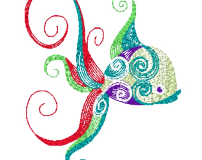Curly Sea Friends ( 10 Machine Embroidery Designs by ATW)   4X4 Hoop