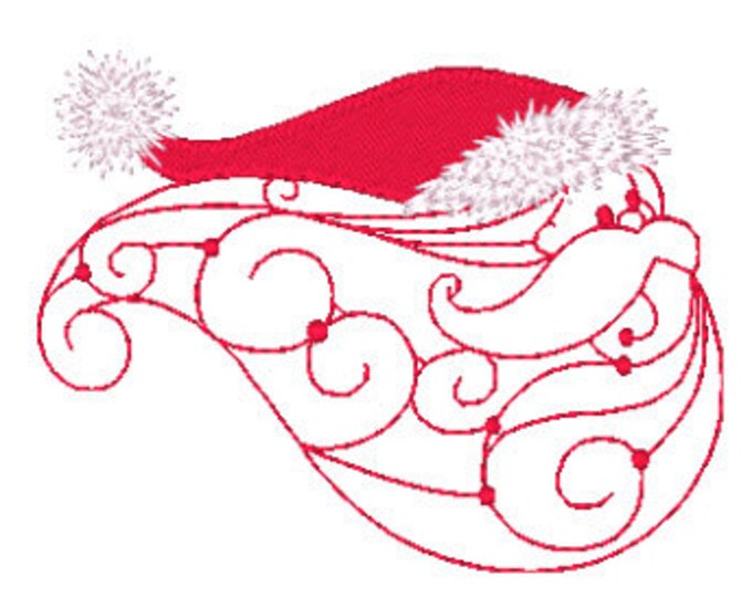 Santas-Beard-Redwork Machine Embroidery Designs