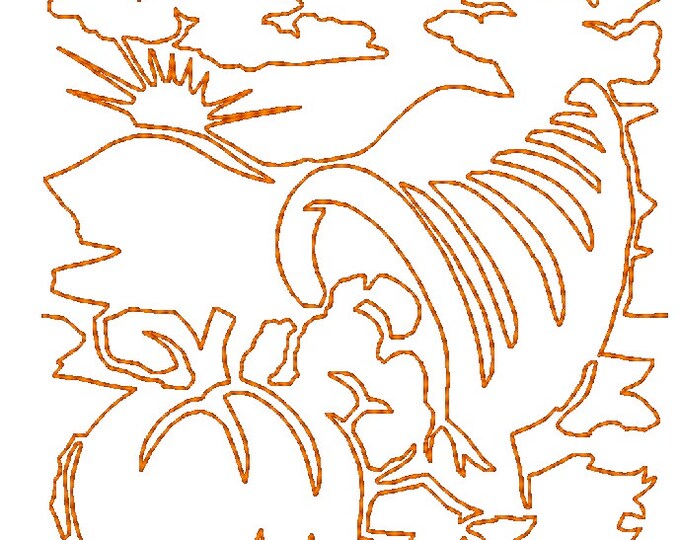 Continuous Line Thanksgiving 12 Machine Embroidery Designs