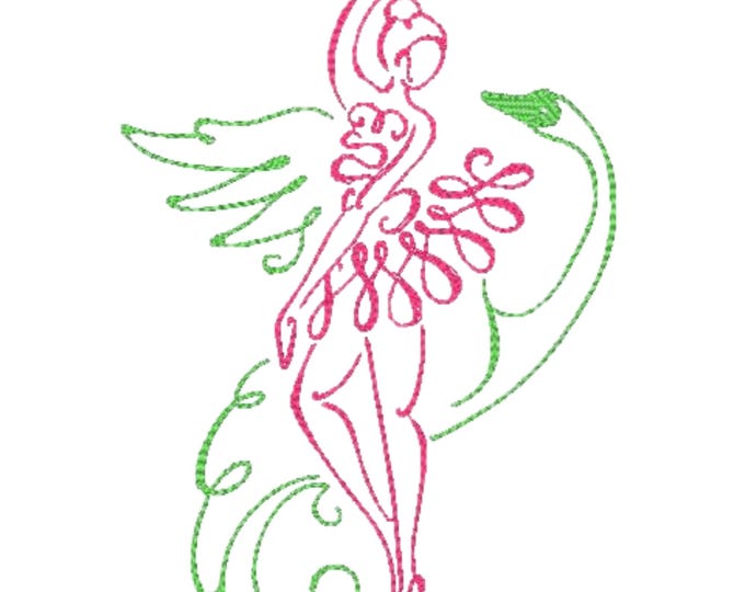 Art Deco Ballerina 5x7    ( 10 Machine Embroidery Designs by ATW) 5X7 Hoop