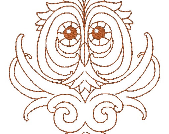 King Of Owls Redwork Machine Embroidery Designs