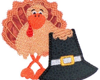 Thanksgiving Turkeys Applique  Machine Embroidery Designs