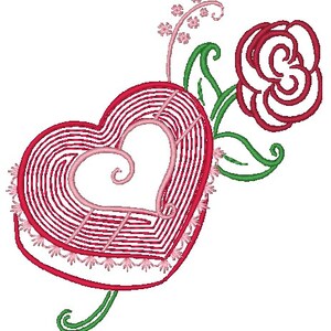 Outline Valentine Machine Embroidery Designs image 2