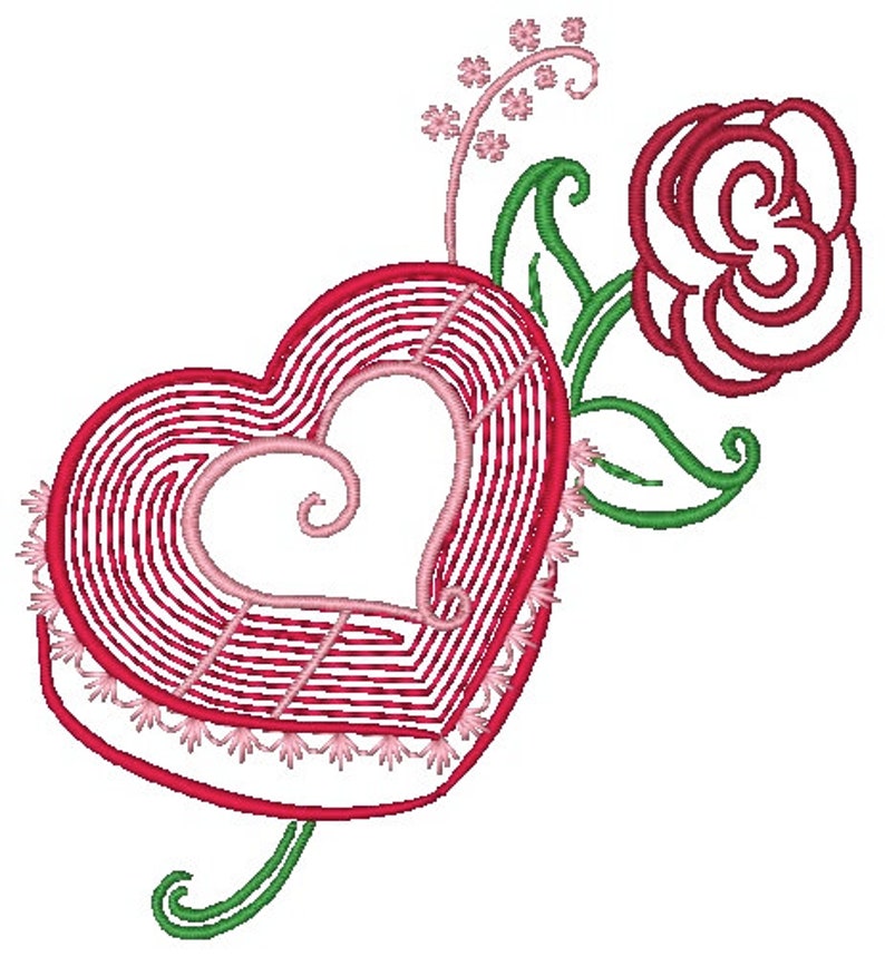 Outline Valentine Machine Embroidery Designs image 2