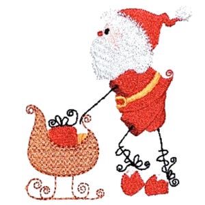 Curly Santa (die 10 Maschinenstickmotive von ATW) in 4X4 Hoop