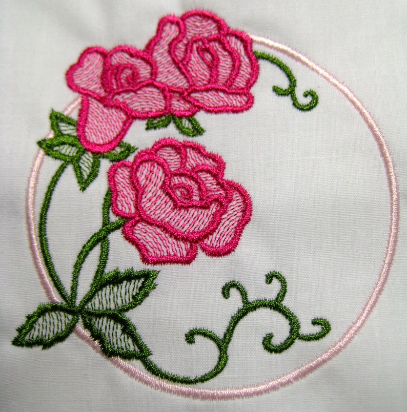 Rose Circles 14 Machine Embroidery Designs Etsy